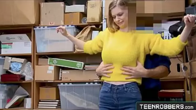 A security guard punished a theft with a dick in his mouth